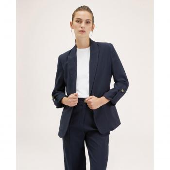 Blazer Vaporoso de Mujer con Abotonadura Simple en Color Negro - Motivi