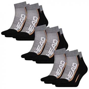 HEAD Unisex Performance Quarter Pack 12 unidades 35-38 39-42 43-46, tamaño: 35/38, color: gris/negro