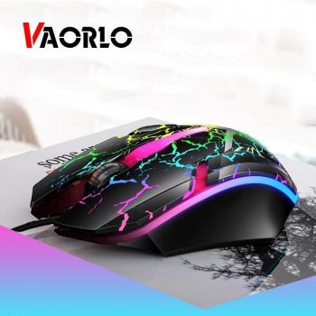 Ratón óptico VAORLO Colorido con cable para juegos de oficina, interfaz USB, ajuste de 1200 DPI, 3 botones y longitud de 1.28 m para ordenadores de sobremesa y portátiles