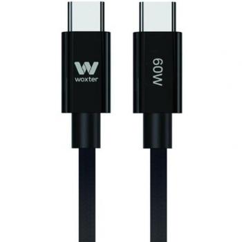 Cable USB 2.0 Tipo-C Woxter PE26-194, USB Tipo-C Macho - USB Tipo-C Macho, Hasta 60W, 480Mbps, 3m, Negro