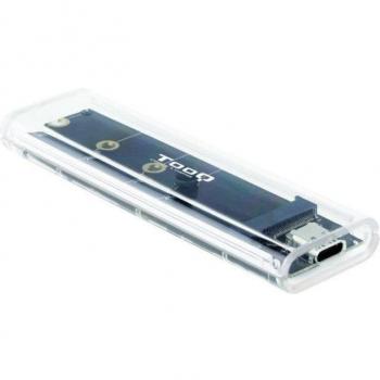 Carcasa Externa TooQ TQE-2200 para SSD M.2 NGFF/NVMe, USB 3.1 Gen2, Conexión USB-C, Iluminación RGB Transparente