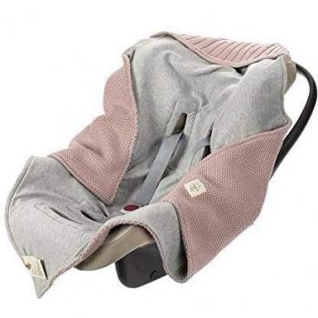 Manta Envolvente para Silla con Arnés Lässig, 100% Algodón Orgánico GOTS, Color Rosa Polvoriento, 78 x 78 cm