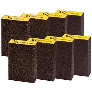 Esponja de lijado, 40/60/80/120/4 Especificaciones finas gruesas diferentes Surtido de bloques de lijado, lavable y reutilizable.