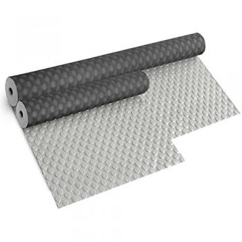 Alfombra de PVC Antideslizante 200x1700 cm Diseño en Relieve Círculos Gris 100% Made in Italy
