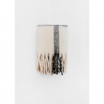 Pale Camel Checked Scarf OS