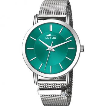 Reloj Lotus Trendy 18737/6 de Mujer con Esfera Verde y Correa de Acero Plateado
