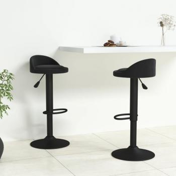 Taburetes de cocina de terciopelo negro - 2 unidades, diseño moderno, asiento acolchado, altura ajustable, base metálica resistente