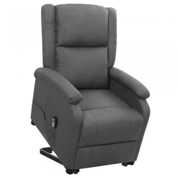 Sillón reclinable elevable de tela gris oscuro