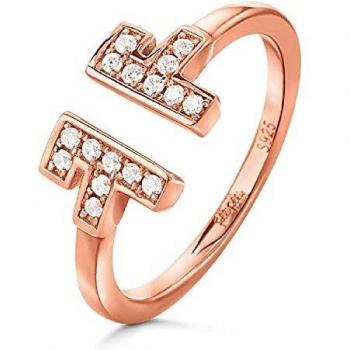 Anillo de mujer de plata de ley de la marca Folli Follie, color rosa, talla 10
