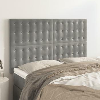 Cabeceros 4 piezas gris claro 72x5x78/88 cm terciopelo Vidaxl