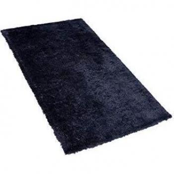 Alfombra Shaggy Azul Oscuro 80 x 150 cm de Poliéster y Algodón, Pile Denso y Suave
