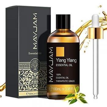 MAYJAM Aceites Esenciales de Ylang Ylang 100 ml, 100% Aceites Esenciales Naturales Puros, Aceite Esencial de Aromaterapia de Grado Terapéutico, Aceites de Fragancia para Difusor Humidificador