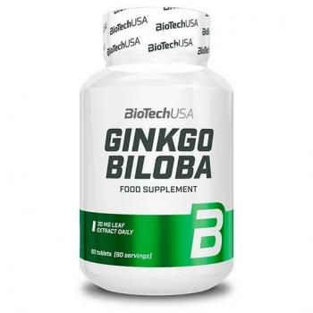Ginkgo Biloba 90 tabletas de Biotech USA, extracto estandarizado, ayuda a mejorar la circulación sanguínea y la función cognitiva