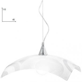 Lámpara Colgante Miro de Vidrio Blanco Brillante 110 cm con Acabado en Cromo E27