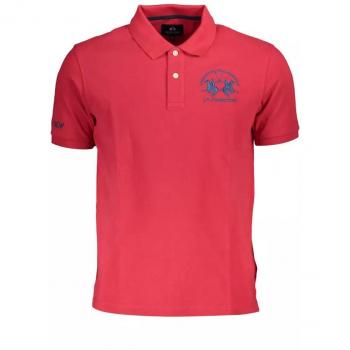 La Martina Pink Cotton Polo Shirt - XL, Male, Red, Size: XL, Embroidered Logo