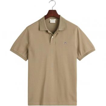 GANT Men's Regular Fit Short Sleeve Shield Logo Pique Polo - 203 Dried Clay - M - Male