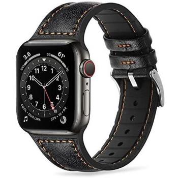 Tasikar Correas Compatible con Correa Apple Watch 41mm 40mm 38mm, Silicona Cuero Correa de Repuesto Compatible con iWatch Series 7