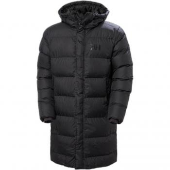 Parka Hombre Helly Hansen Active Long Negra, chaqueta de invierno, color negro, talla M, resistente al agua y al viento, con capucha ajustable y múltiples bolsillos