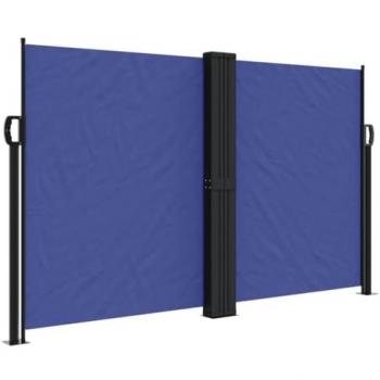 Toldo lateral retráctil azul 140x1000 cm con protección UV, ideal para jardín, patio, terraza y balcón