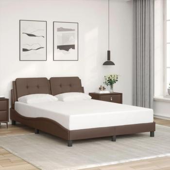 Cabecero de cama marrón de 140x190 cm en cuero sintético