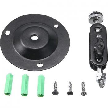 Soporte Universal Negro para Altavoces y Cámaras de Seguridad, Montaje en Techo y Pared, 360 Grados, Pack de 5 Unidades