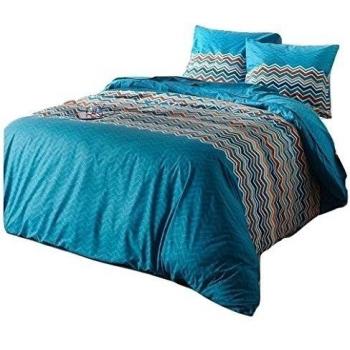 C Diseño ARTE 2577 Essential Home Textile Funda Nórdica adorno azul 240 x 220 cm 2 almohada almohada 65 x 65 cm Azul Turquesa Algodón