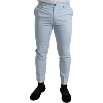 Dolce & Gabbana Sky Blue Cotton Stretch Skinny Chinos for Men - Size IT58 | XXL / 4XL