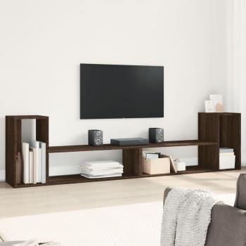 Mueble de TV 2 piezas Roble Marrón 100x30x50 cm madera multicapa