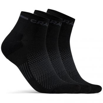 Craft Core Dry Mid Running Socks 3 Pack - black