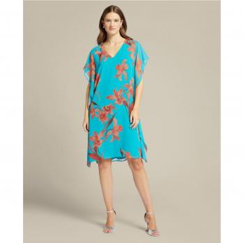 Vestido elegante estampado con escote en V de Elena Miró