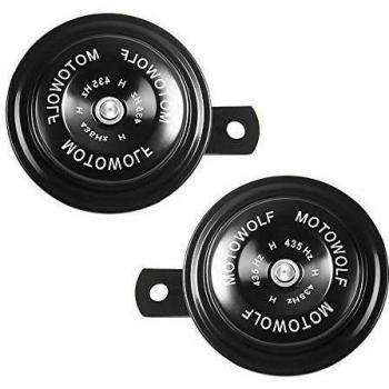 KKmoon 2 Bocina Cuerno 12V 110dB Motocicleta Bici Eléctrica Kit con Soporte