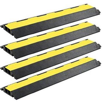 vidaXL Rampa de Protección de Cable 4 Piezas 2 Canales Goma 101,5 cm Tráfico
