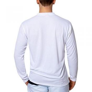 iQ-UV 50+ - Camiseta de Manga Larga con protección Solar y Cuello Redondo para Hombre, Todo el año, Hombre, Color Blanco, tamaño M/50