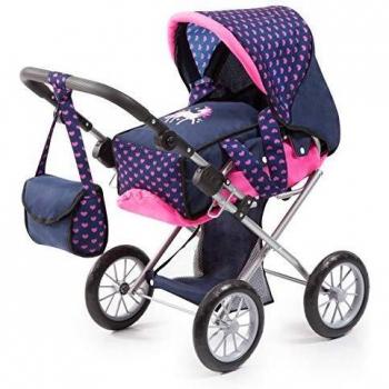 Bayer City Star Adjustable Doll Pram with Unicorn Design and Shoulder Bag