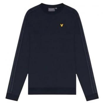 Lyle & Scott Men's Sports Tape Crew Neck Sweatshirt - Navy/Black, Medium/Size 38