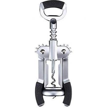 Sacacorchos y Abre Botellas Masterpro - Zamak Cromado y Acero Inoxidable con Alas