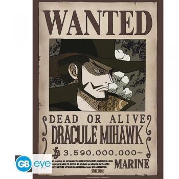 Poster GB Eye Chibi One Piece Wanted Mihawk Wano - Tipo: Poster, Características: Diseño chibi de Mihawk, temática de One Piece, colección Wanted, estilo artístico atractivo, tamaño adecuado para decoración