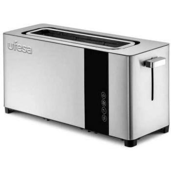 Tostadora UFESA Plus Delux, 1050 W, Acero Inoxidable, Ranura Larga, 7 Niveles de Tostado, Funciones Descongelar y Recalentar
