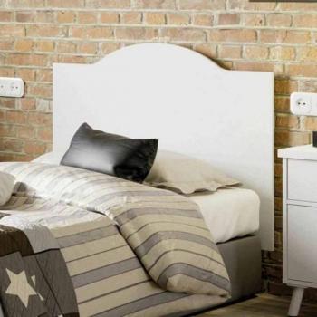 Cabecero juvenil Dormitorio Vale color Blanco Vintage 100x80x2 cm, Aglomerado de partículas y melanina de Alta Densidad, Blanco Atlas, 80 x 100 x 1
