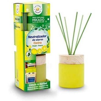 La Casa de los Aromas, Ambientador Mikado Neutralizador de Olores, Especial Cocinas, Fresco, Limon & Herbal, 100ml