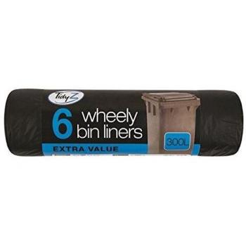 18 x fuerte 300L exterior Wheely Residuos de basura bolsas de basura para cubos 230 x 143 cm
