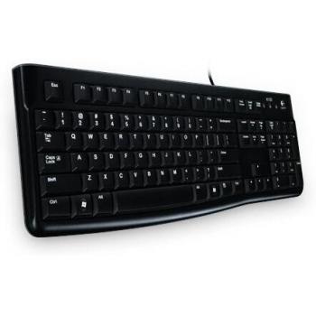 Teclado Logitech K120 - Conexión por Cable USB - Diseño QWERTY Estonio - Color Negro