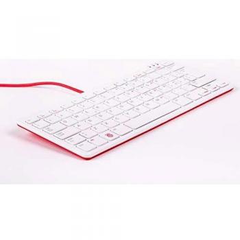 Teclado Raspberry Pi IT QWERTY con Hub USB de 3 Puertos, Rojo y Blanco