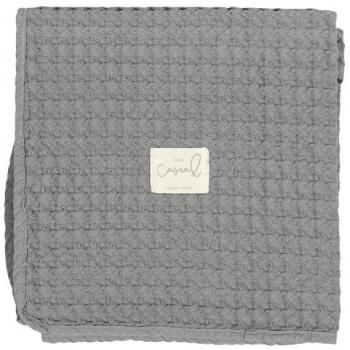 Manta Cuna algodón Crochet Gris Osc. - Bimbidreams