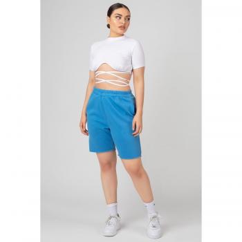 Underbust Detail Strappy Crop Top White