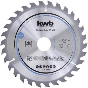 Hoja de sierra circular de carburo 190 x 30 mm, corte rápido, adecuada para madera blanda y dura, tableros de carpintería y tableros de partículas