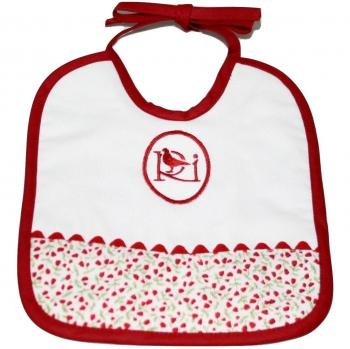 Colección Rosabel Luz - Babero, color blanco y rojo