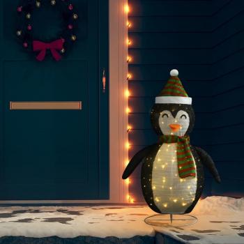 vidaXL Decorative Christmas Snow Penguin Figure LED Luxury Fabric 120cm