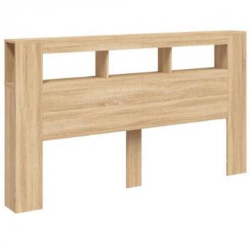 Cabecero LED Madera Ingeniería Roble Sonoma 180x18,5x103,5 cm