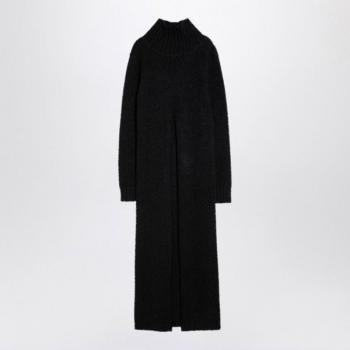 Jil Sander Women's Long Alpaca Turtleneck Dress in Black | Size 36 | J02CT0394J14718